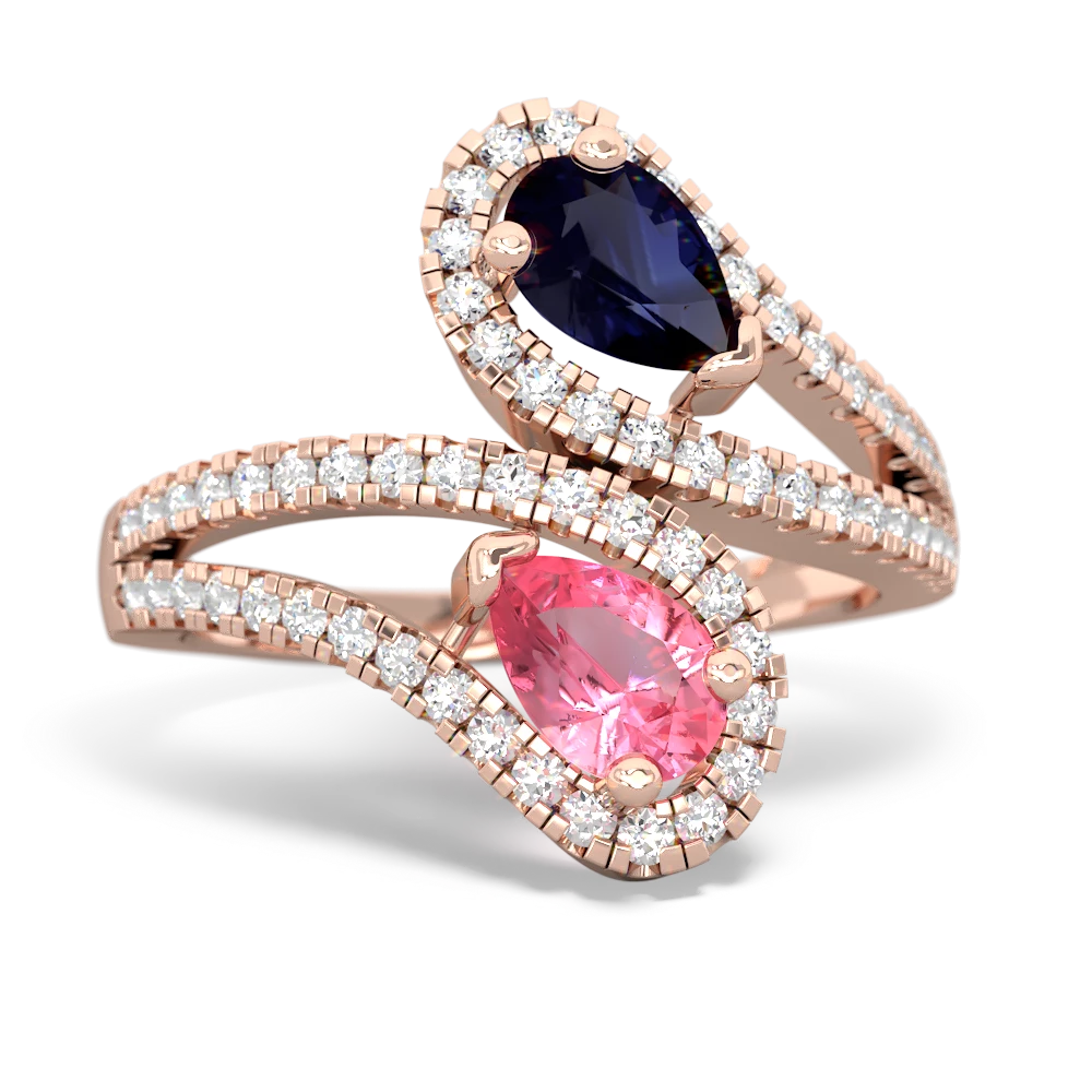 Sapphire Diamond Dazzler 14K Rose Gold ring R3000