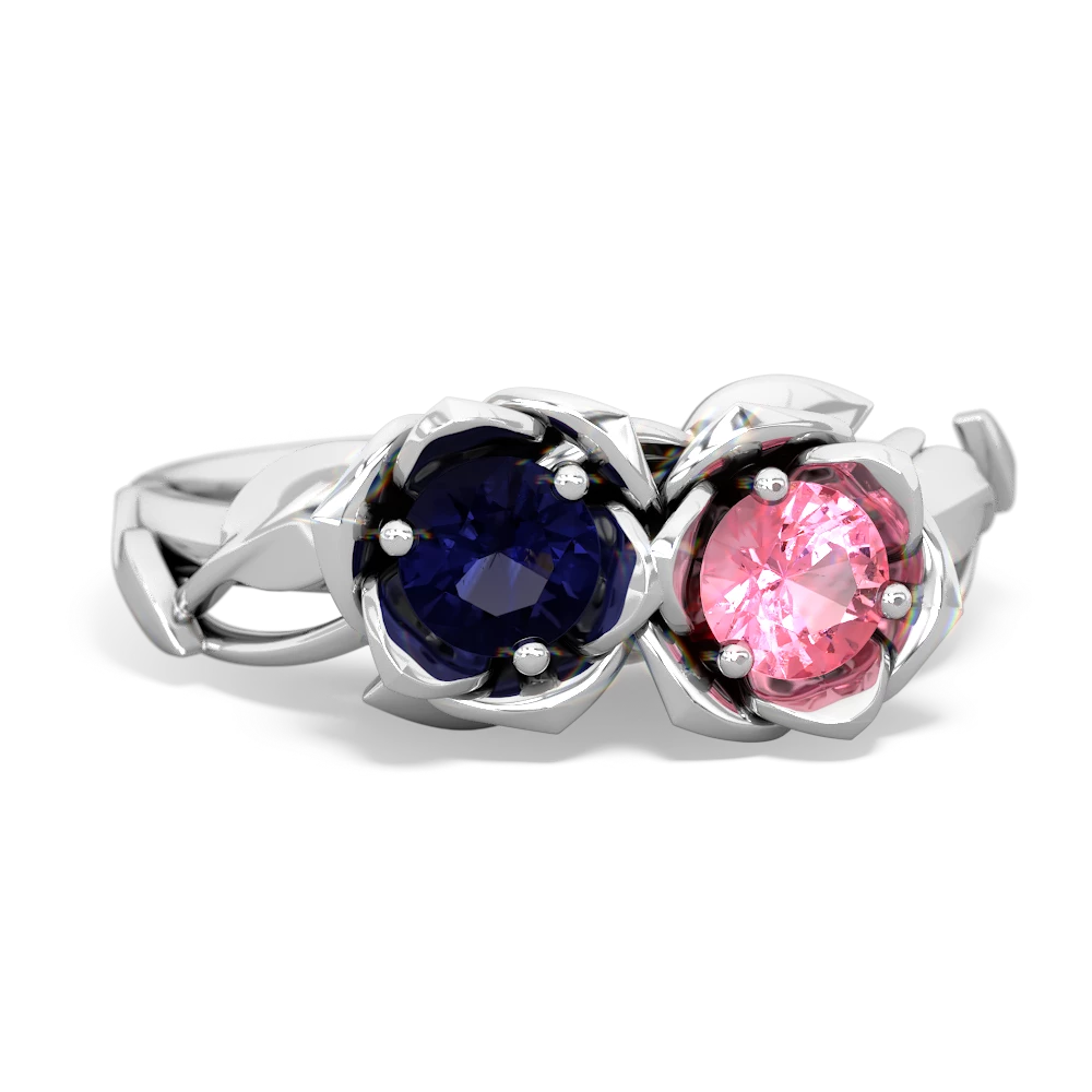 Sapphire Rose Garden 14K White Gold ring R5510