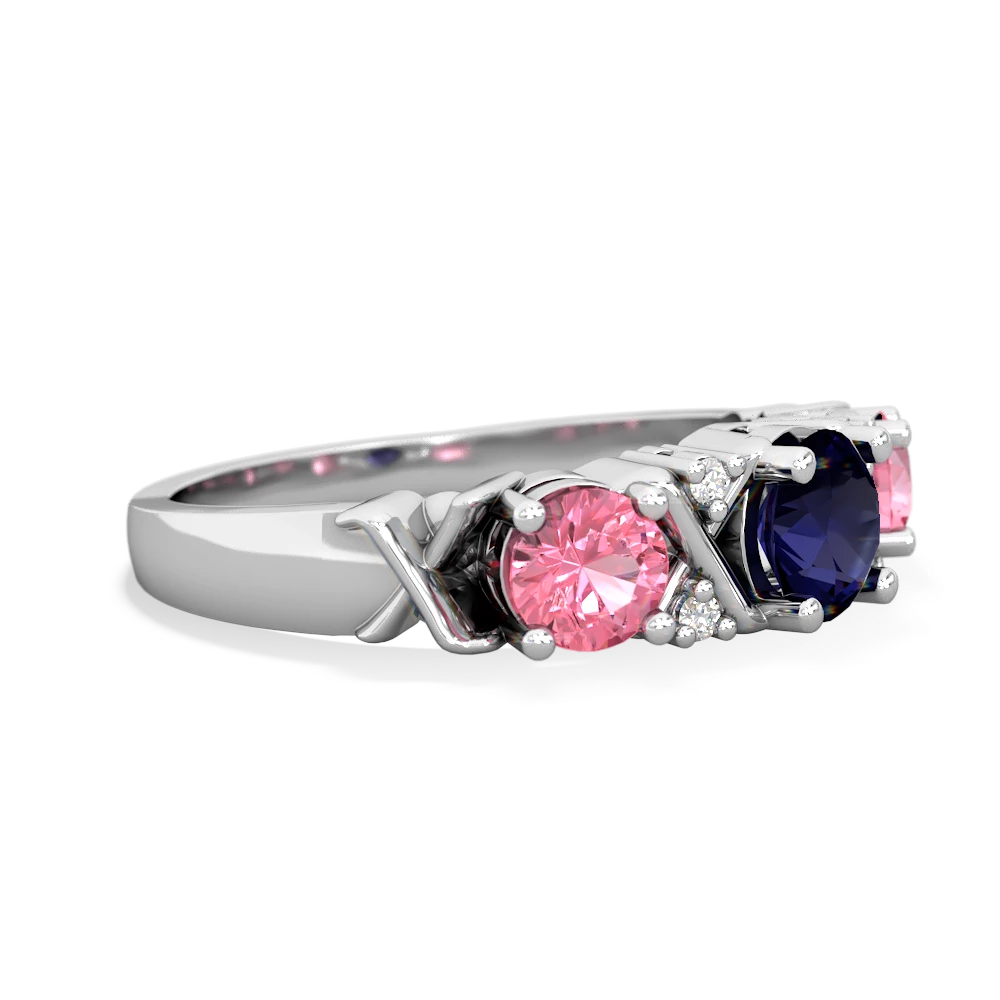 Sapphire Hugs And Kisses 14K White Gold ring R5016