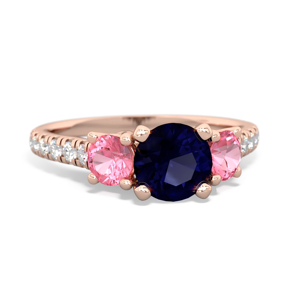 Sapphire Pave Trellis 14K Rose Gold ring R5500