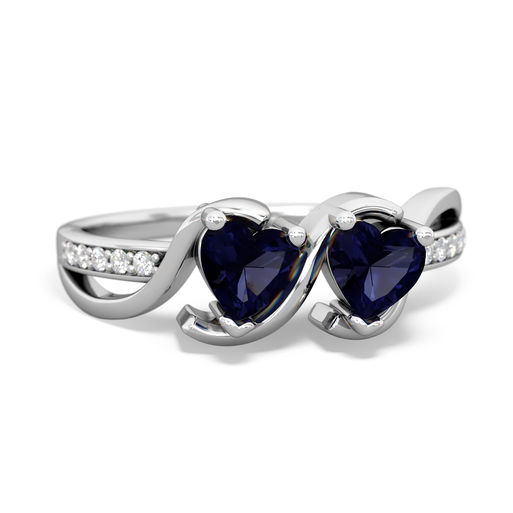 Sapphire Side By Side 14K White Gold ring R3090