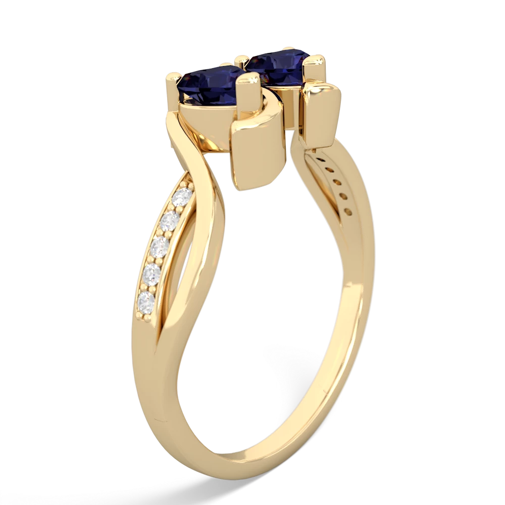 Sapphire Side By Side 14K Yellow Gold ring R3090