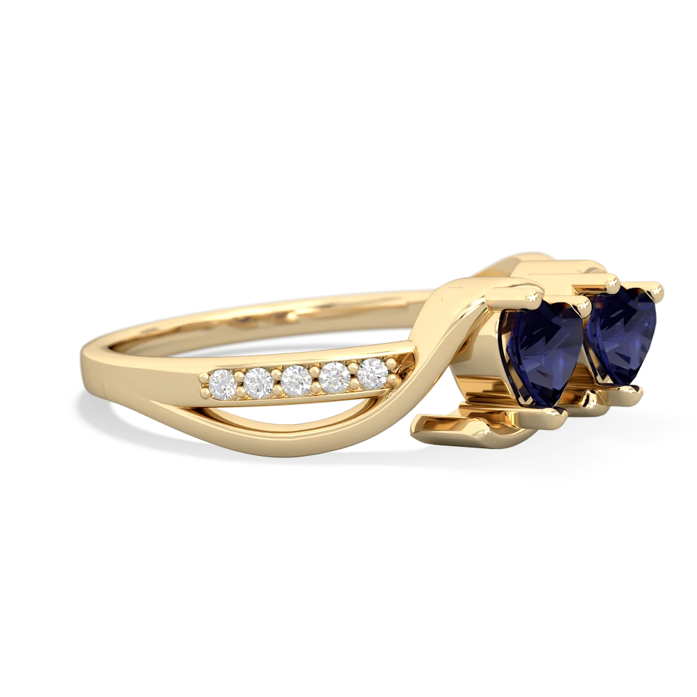 Sapphire Side By Side 14K Yellow Gold ring R3090