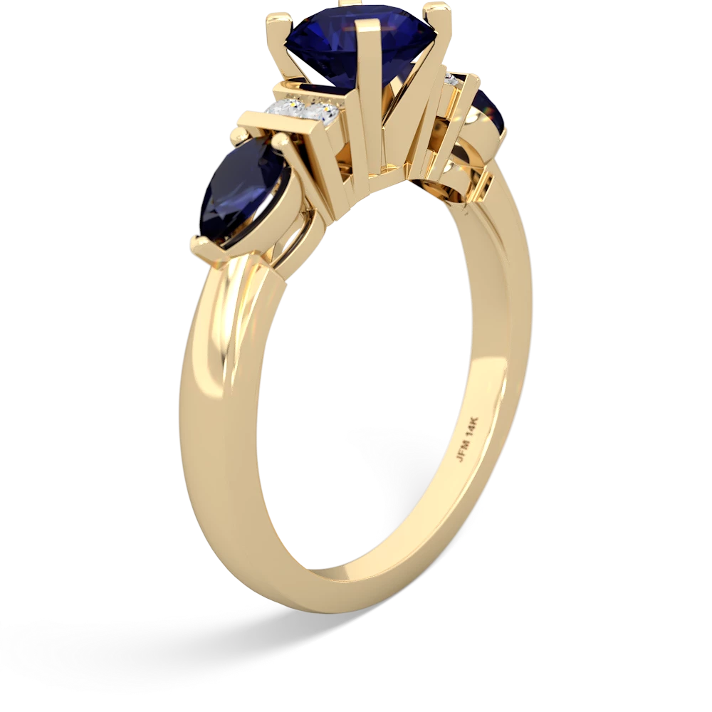 Sapphire 6Mm Round Eternal Embrace Engagement 14K Yellow Gold ring R2005