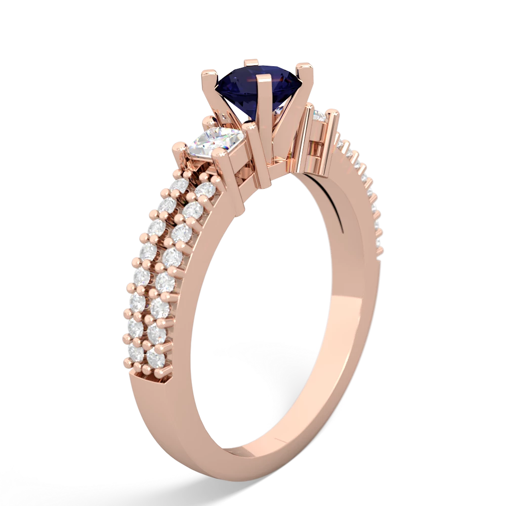 Sapphire Classic 5Mm Round Engagement 14K Rose Gold ring R26435RD