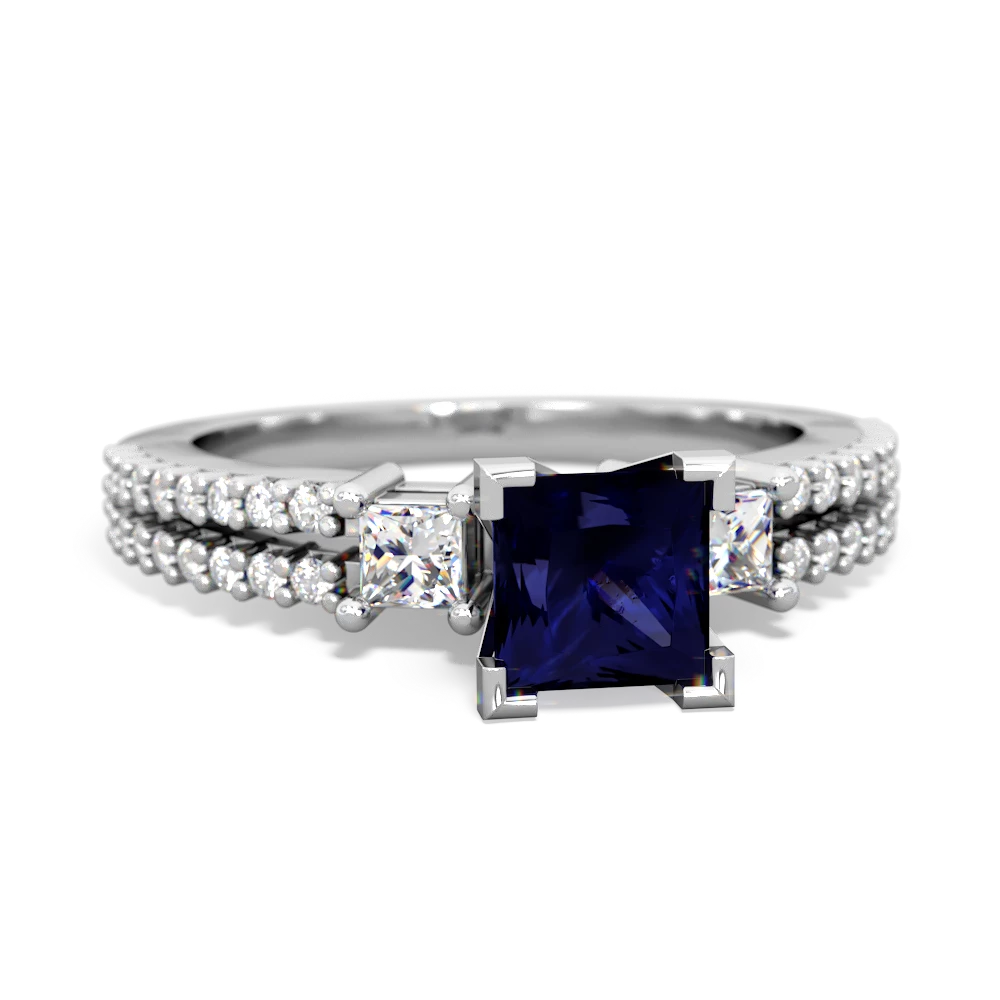 Sapphire Classic 5Mm Square Engagement 14K White Gold ring R26435SQ