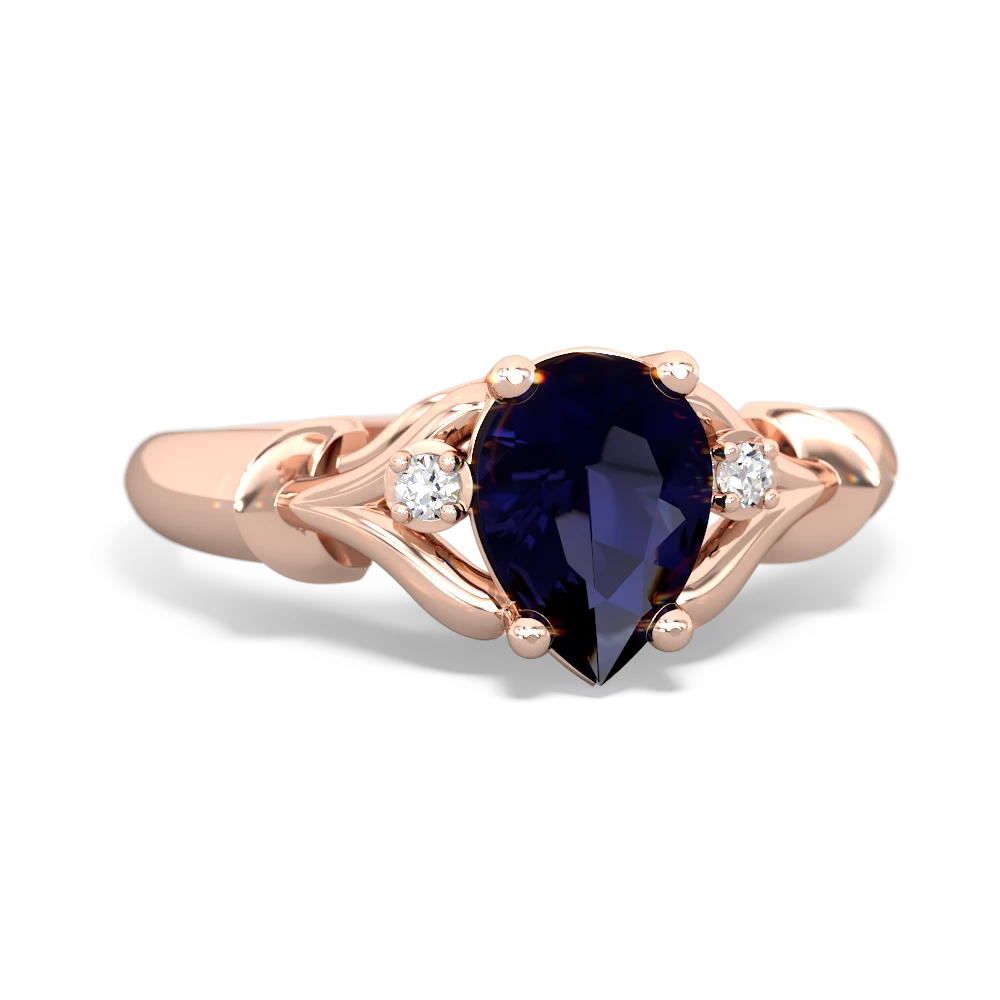 Sapphire Precious Pear 14K Rose Gold ring R0826