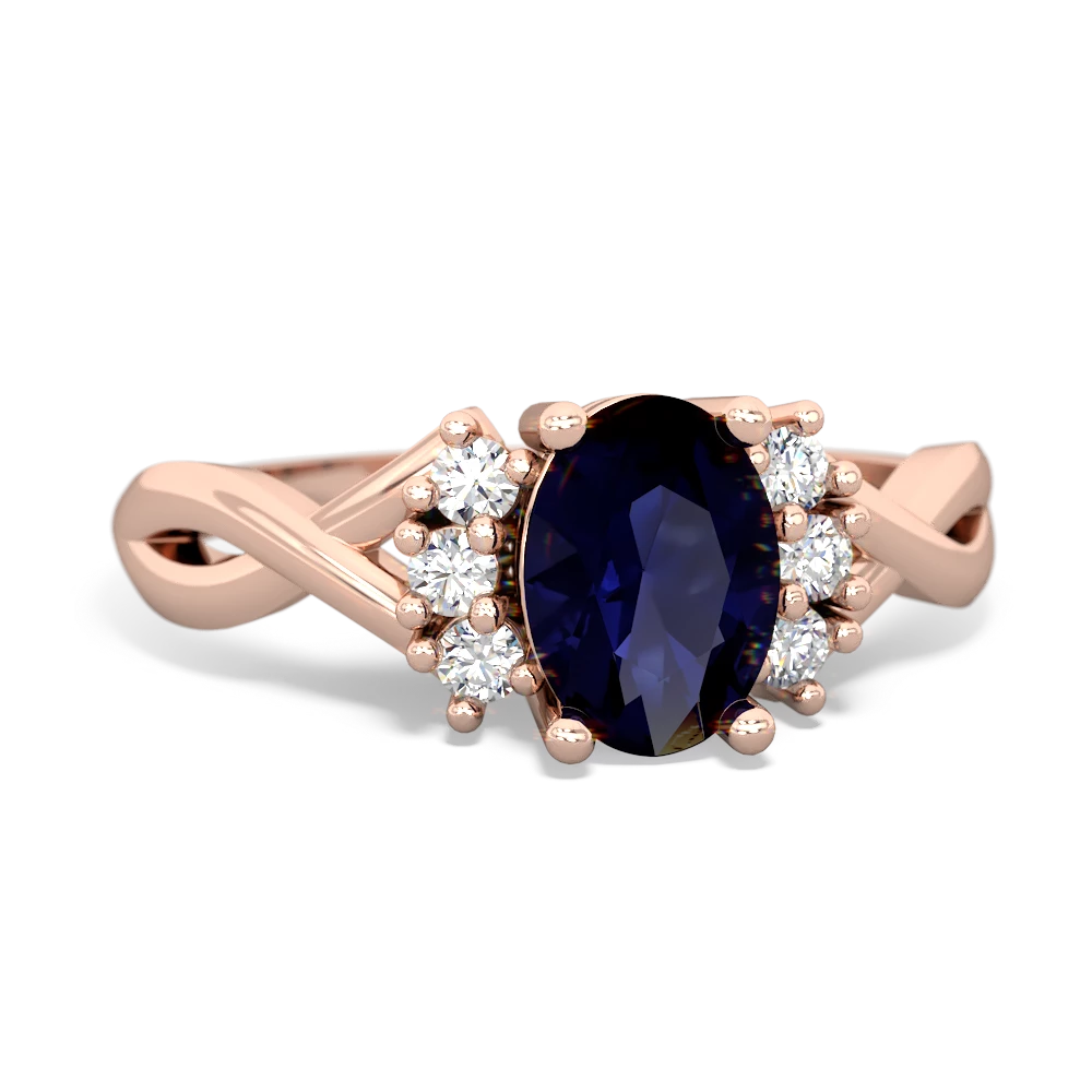 Sapphire Victorian Twist 14K Rose Gold ring R2497