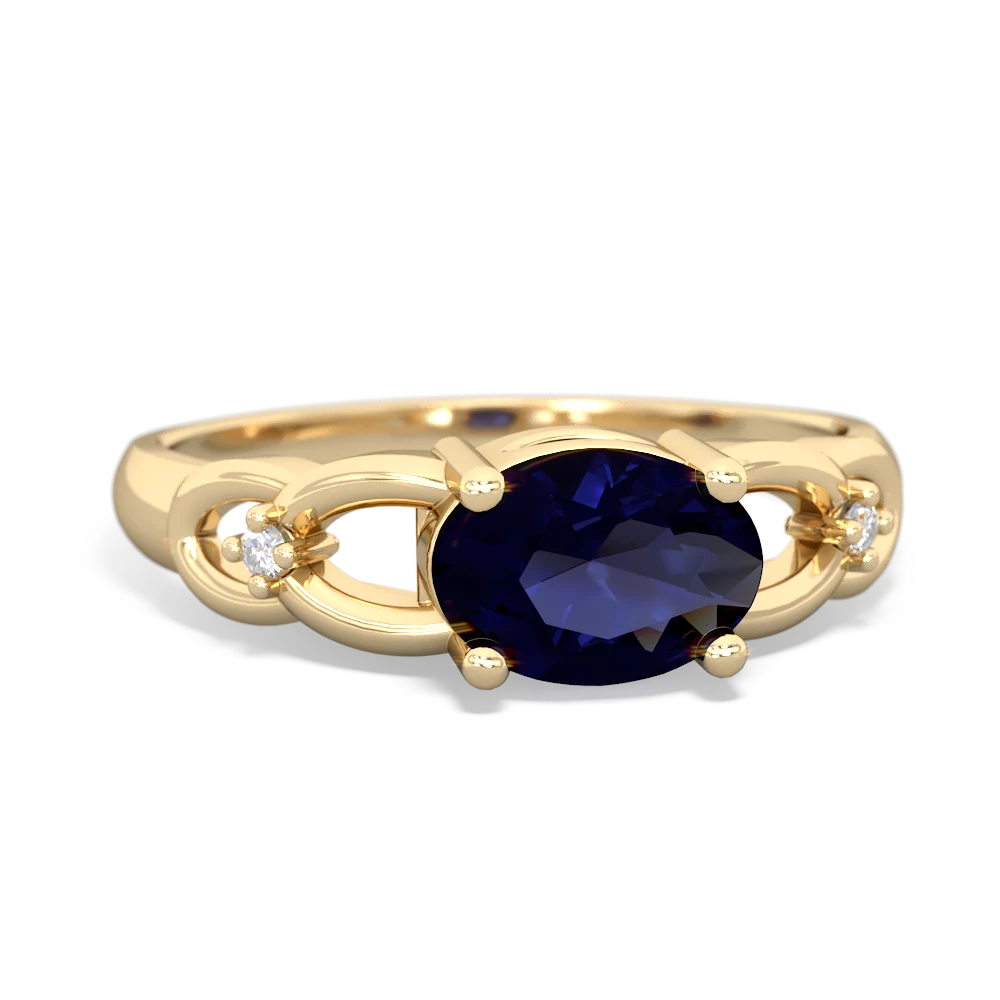 Sapphire Links 14K Yellow Gold ring R4032