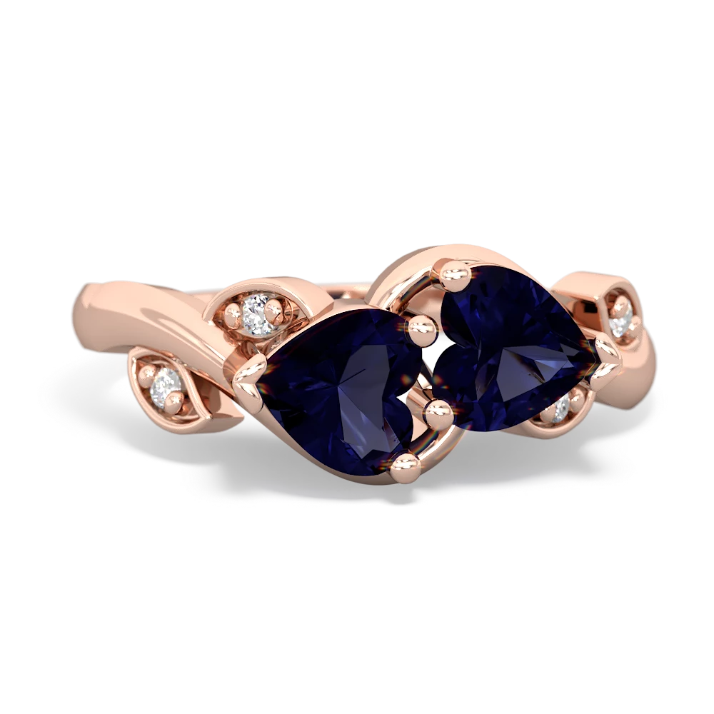 Sapphire Floral Elegance 14K Rose Gold ring R5790