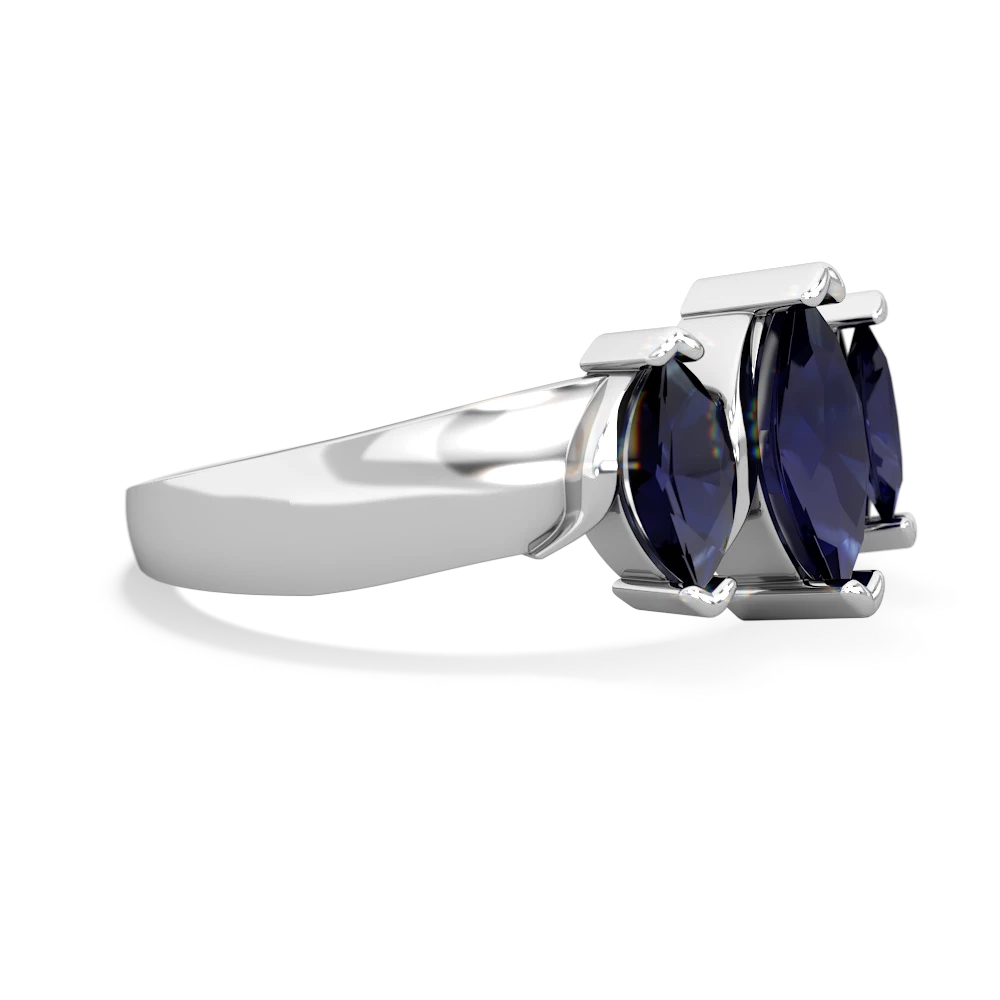 Sapphire Three Peeks 14K White Gold ring R2433