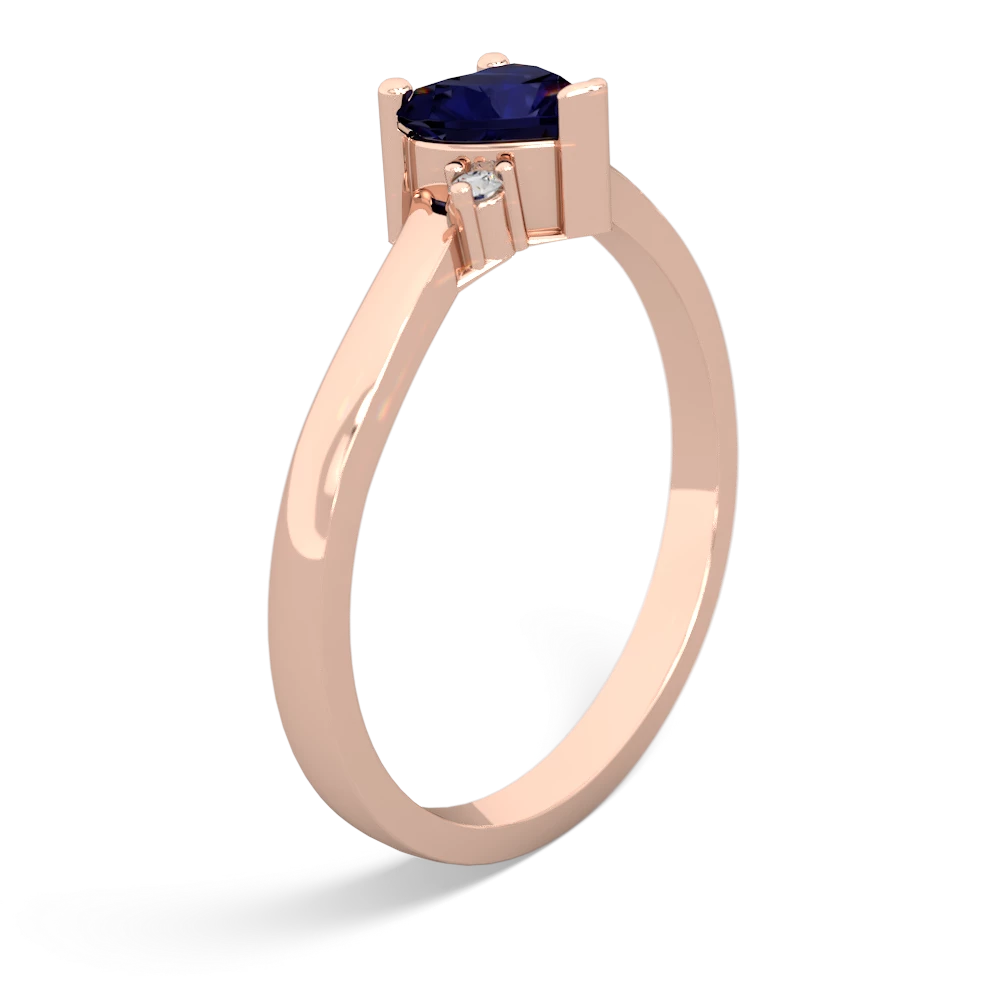 Sapphire Delicate Heart 14K Rose Gold ring R0203