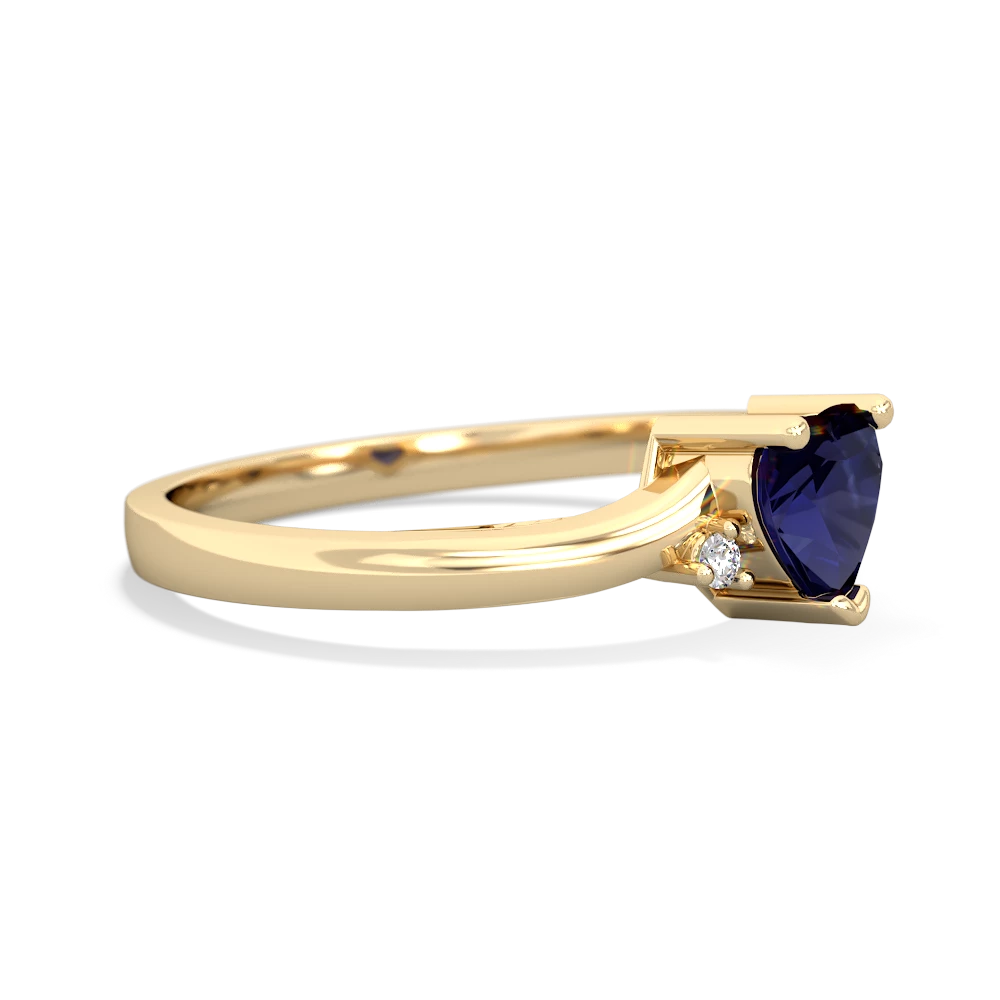 Sapphire Delicate Heart 14K Yellow Gold ring R0203