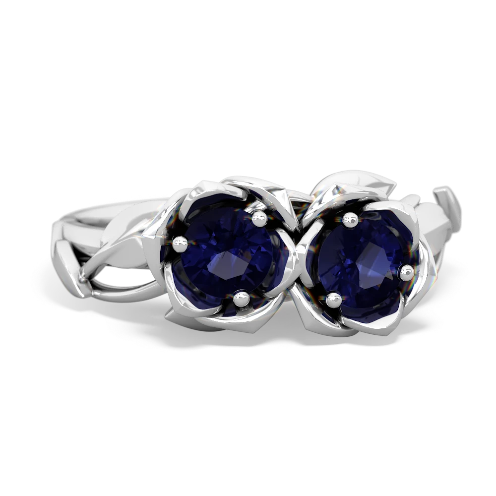 Sapphire Rose Garden 14K White Gold ring R5510