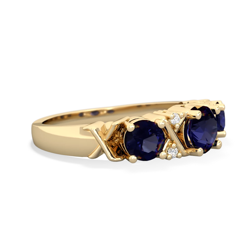 Sapphire Hugs And Kisses 14K Yellow Gold ring R5016