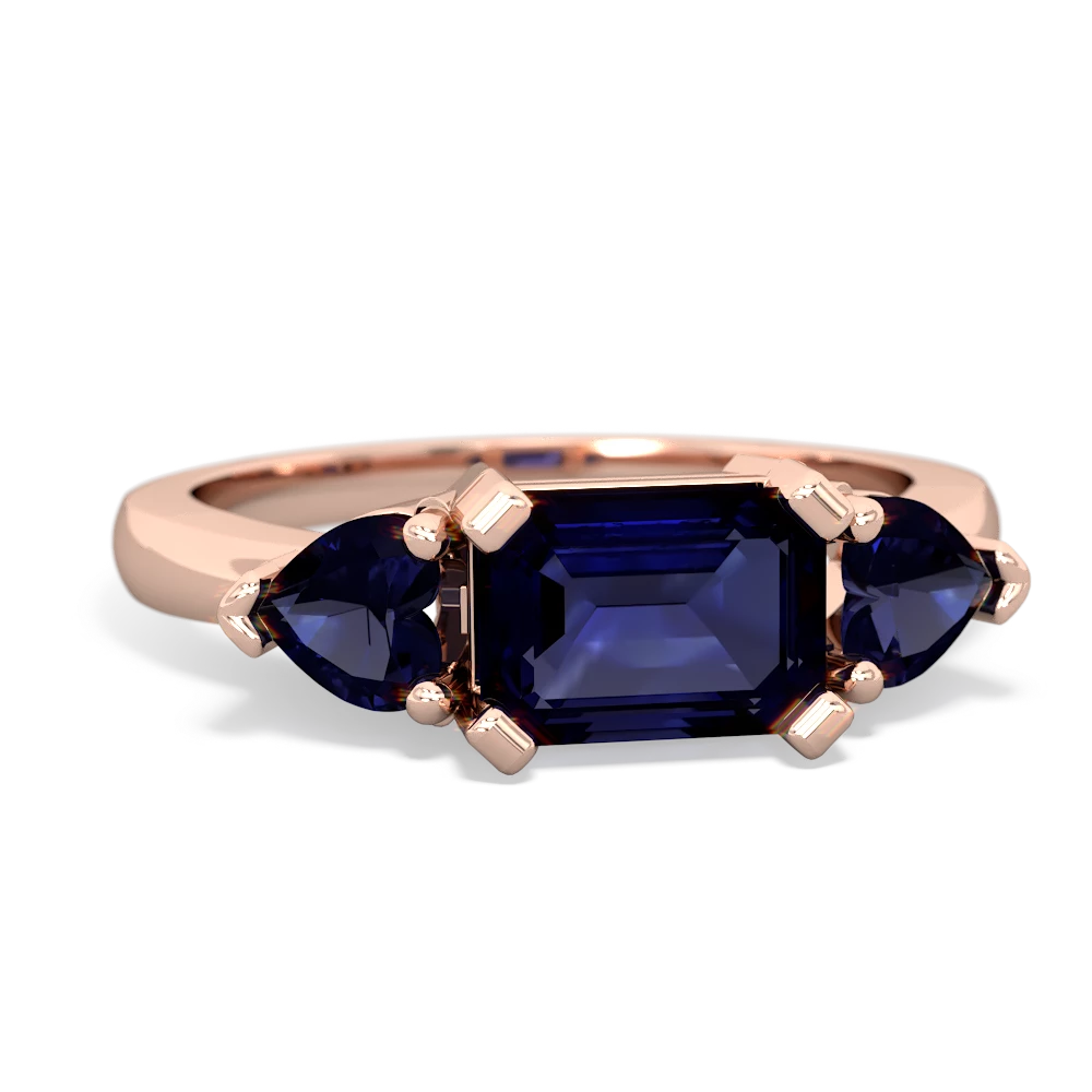 Sapphire Three Stone 14K Rose Gold ring R5235