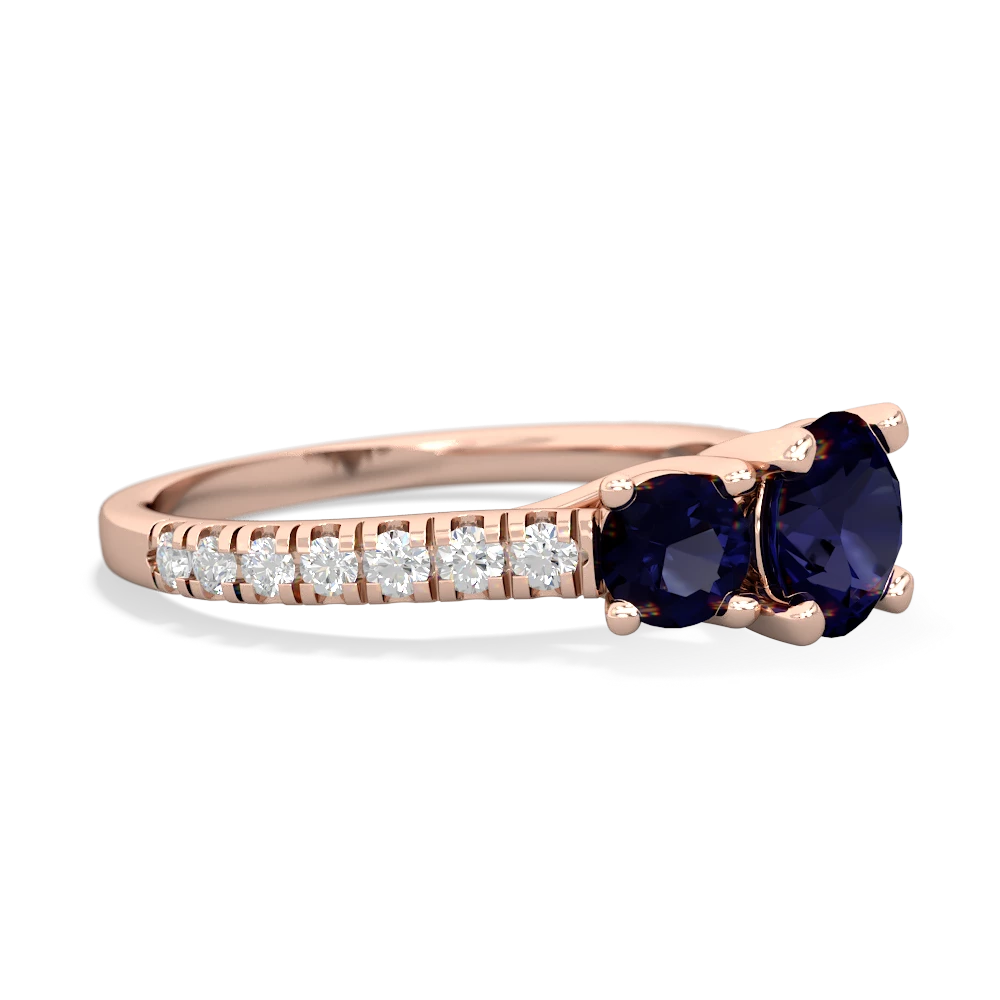 Sapphire Pave Trellis 14K Rose Gold ring R5500