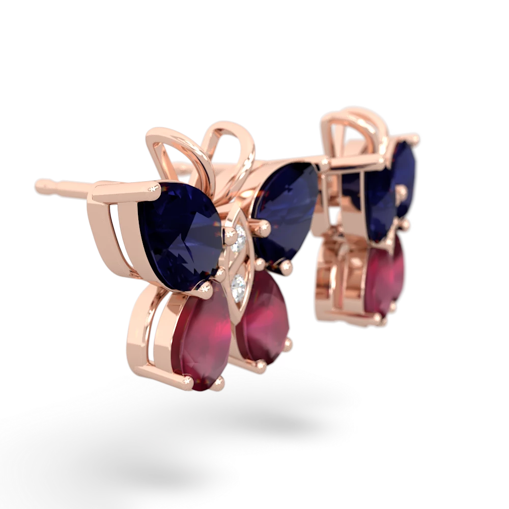 Sapphire Butterfly 14K Rose Gold earrings E2215