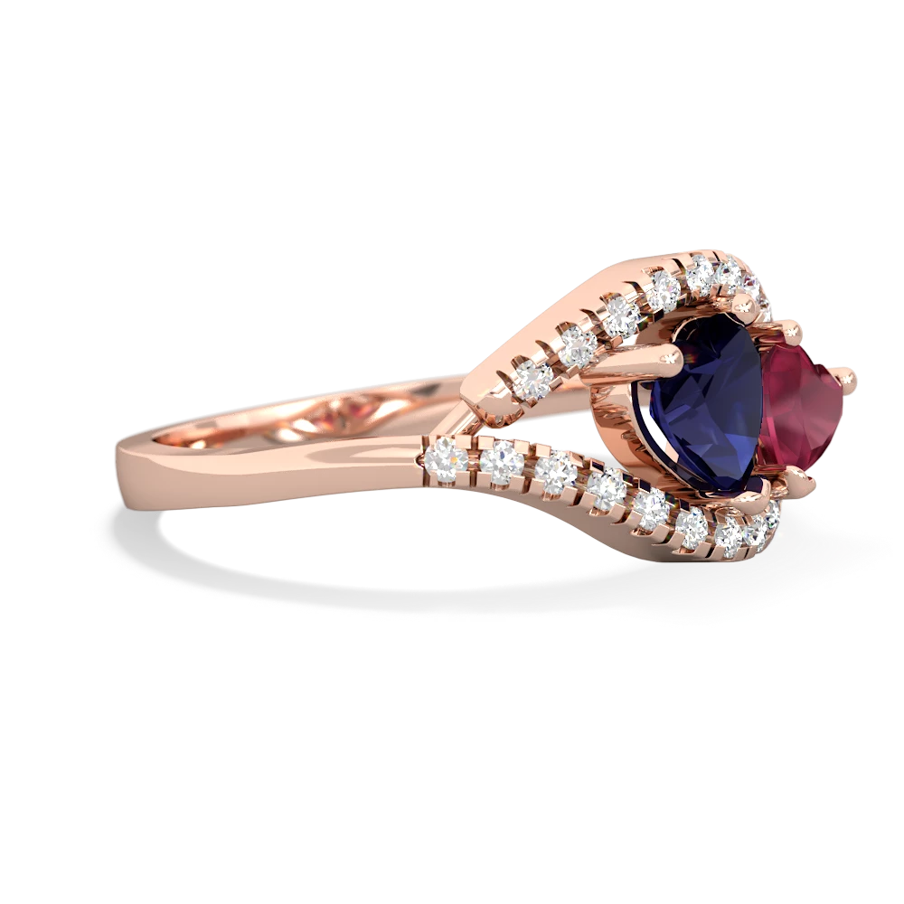 Sapphire Mother And Child 14K Rose Gold ring R3010