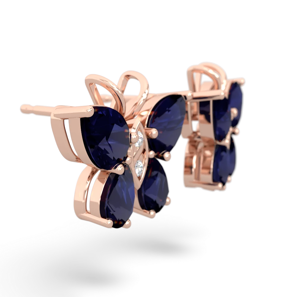 Sapphire Butterfly 14K Rose Gold earrings E2215