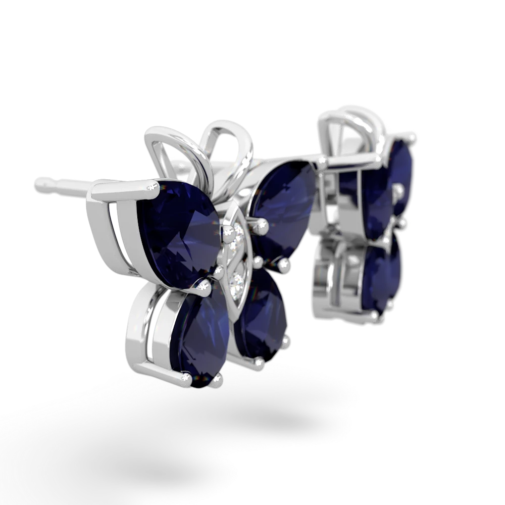 Sapphire Butterfly 14K White Gold earrings E2215