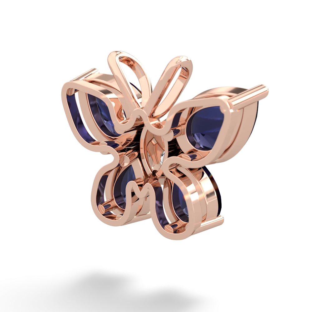 Sapphire Butterfly 14K Rose Gold pendant P2215