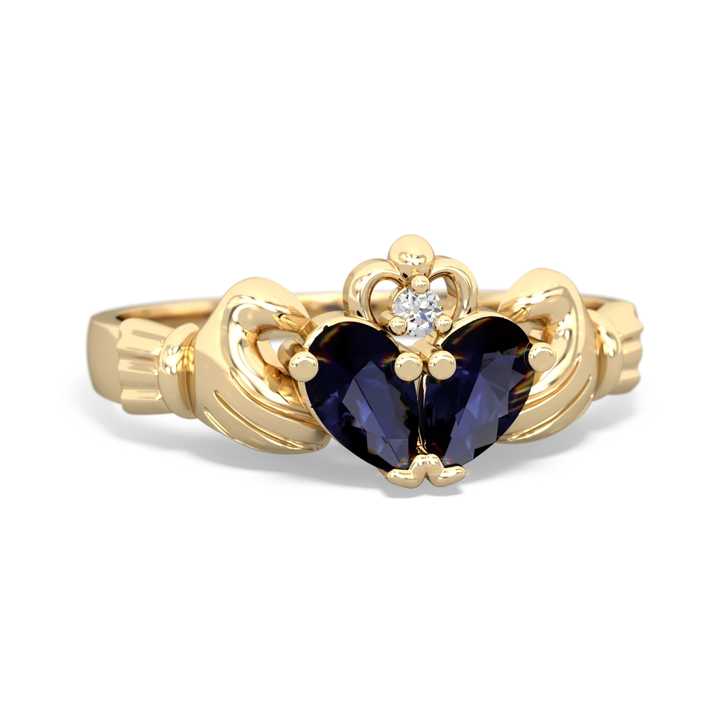 Sapphire 'Our Heart' Claddagh 14K Yellow Gold ring R2388