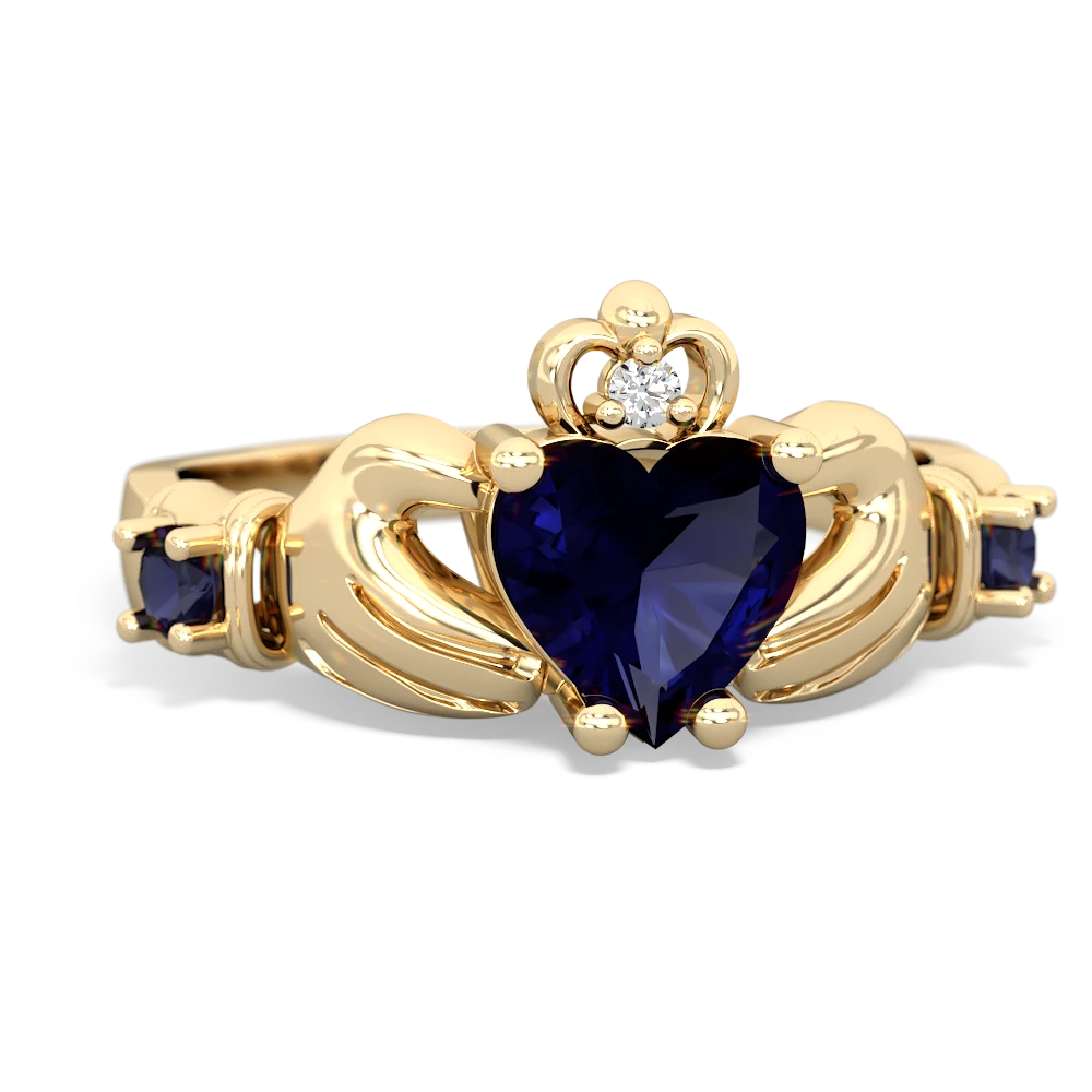 Lab Ruby Claddagh Keepsake 14K Yellow Gold ring R5245