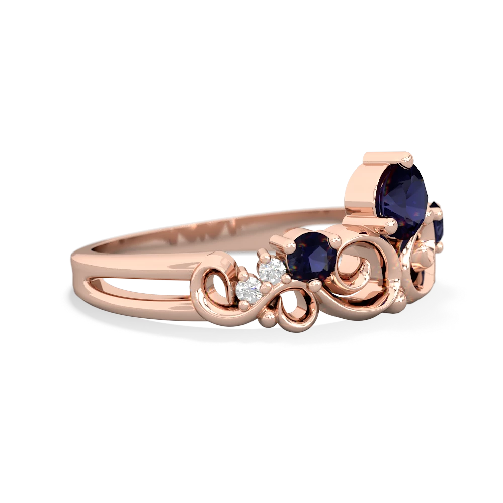 Smoky Quartz Crown Keepsake 14K Rose Gold ring R5740