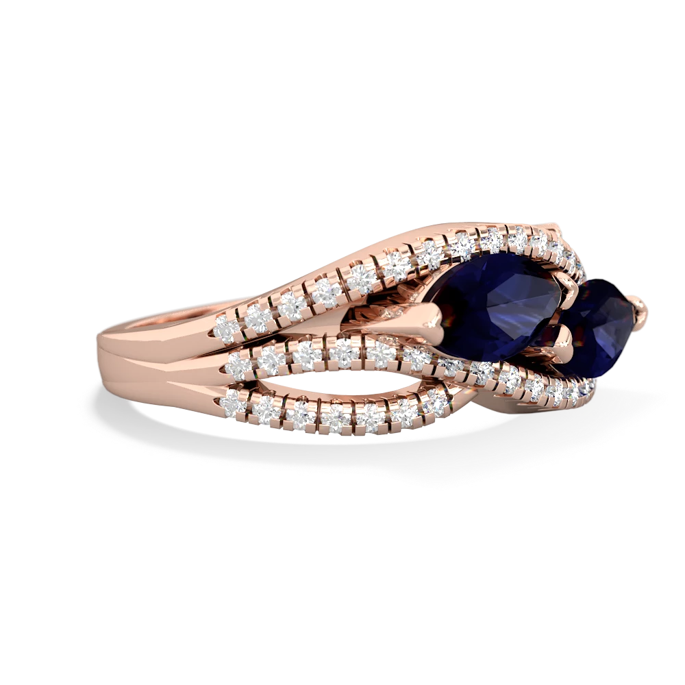 Sapphire Diamond Rivers 14K Rose Gold ring R3070