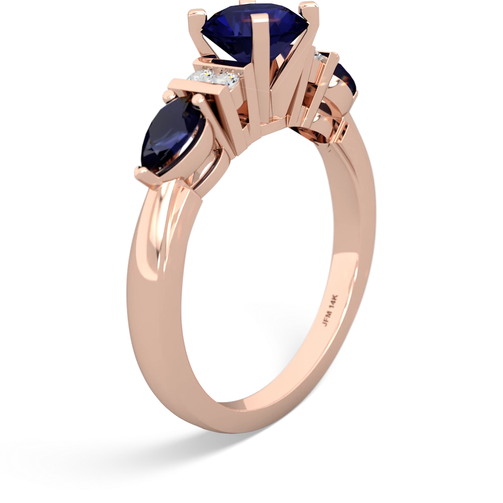 Jade 6Mm Round Eternal Embrace Engagement 14K Rose Gold ring R2005