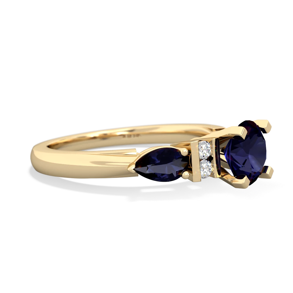 Tanzanite 6Mm Round Eternal Embrace Engagement 14K Yellow Gold ring R2005