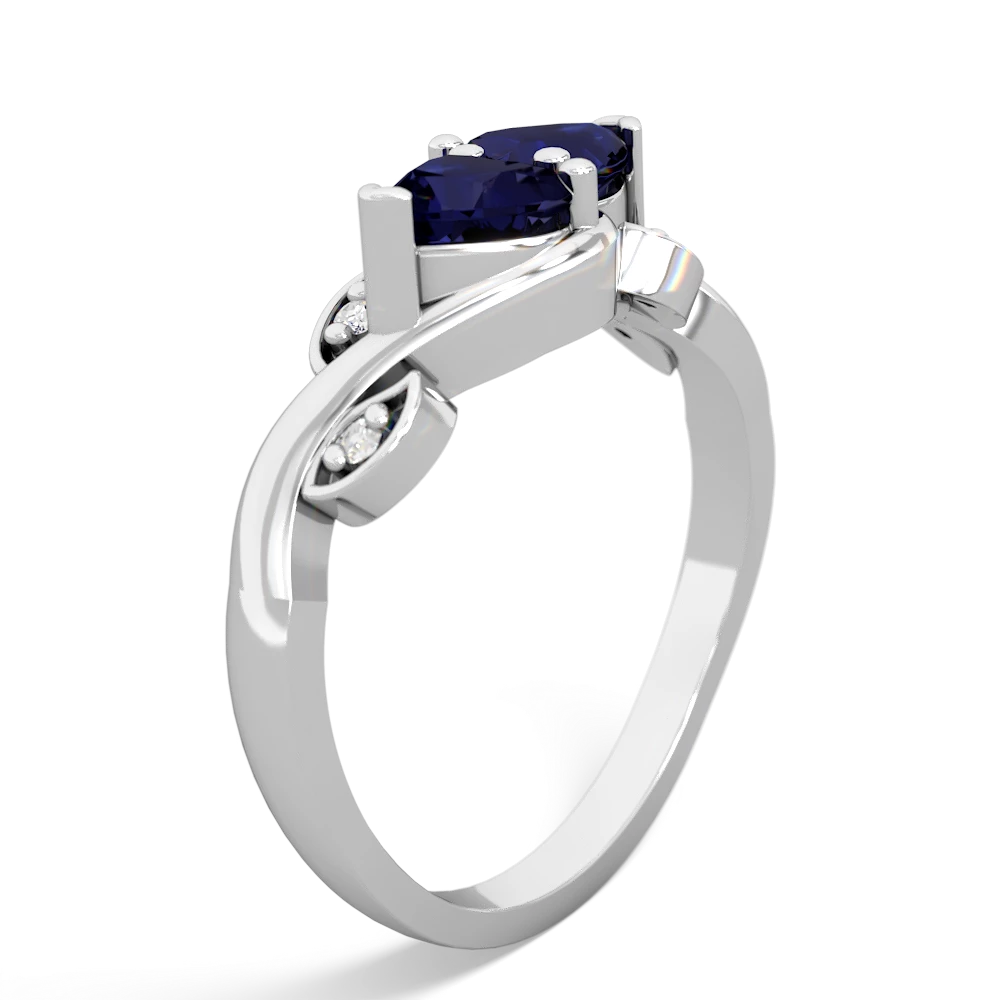 Sapphire Floral Elegance 14K White Gold ring R5790