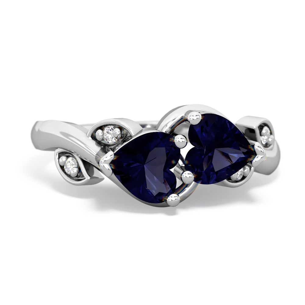 Sapphire Floral Elegance 14K White Gold ring R5790