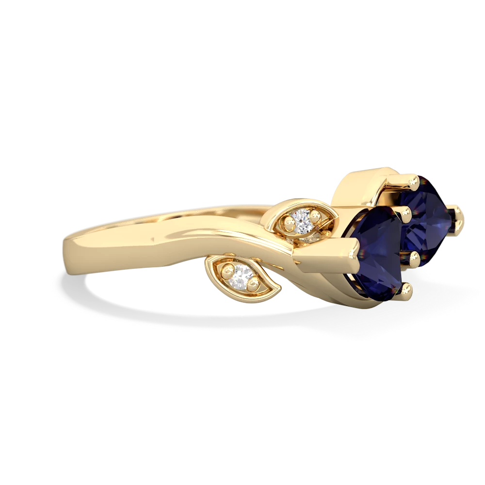 Sapphire Floral Elegance 14K Yellow Gold ring R5790