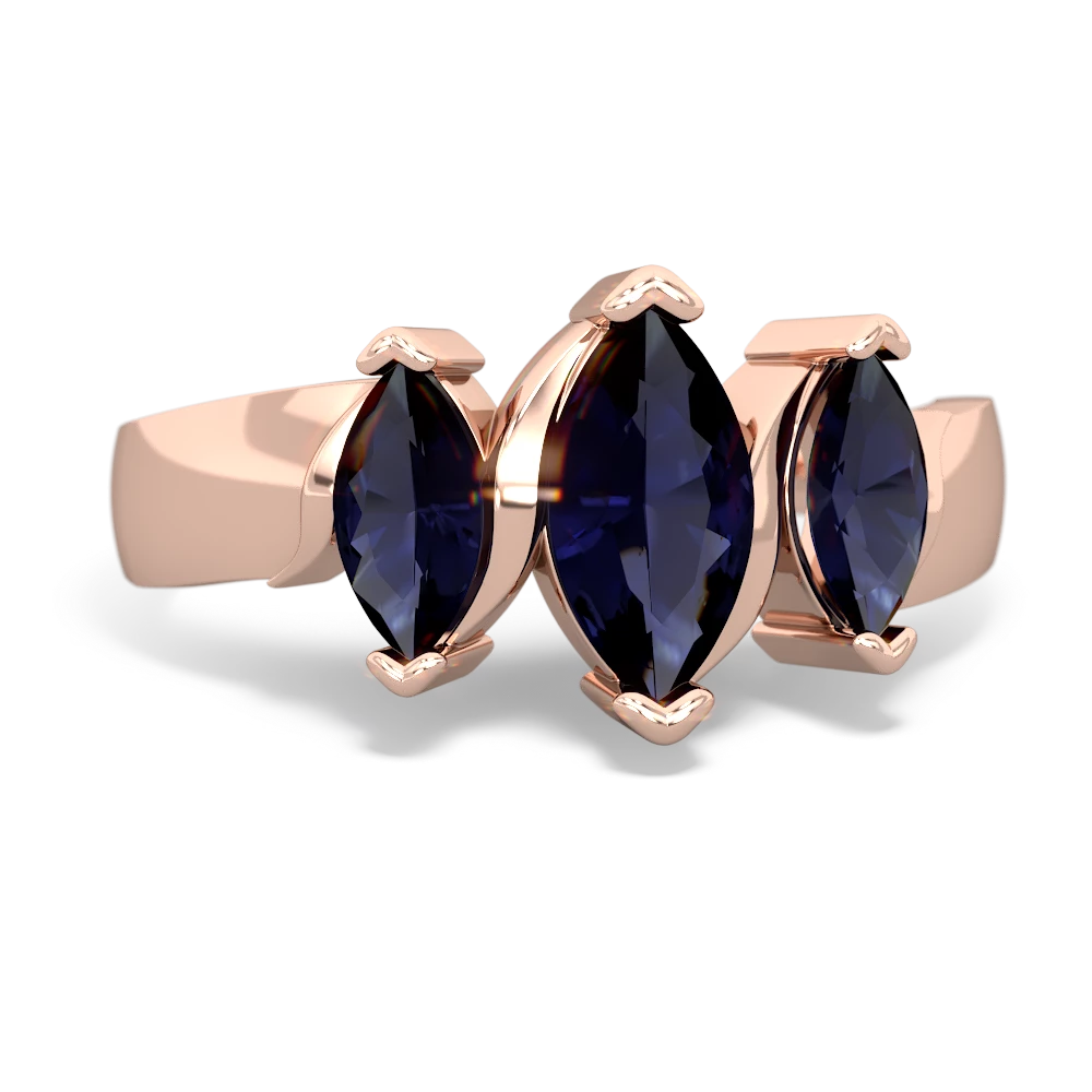 Tanzanite Three Peeks 14K Rose Gold ring R2433