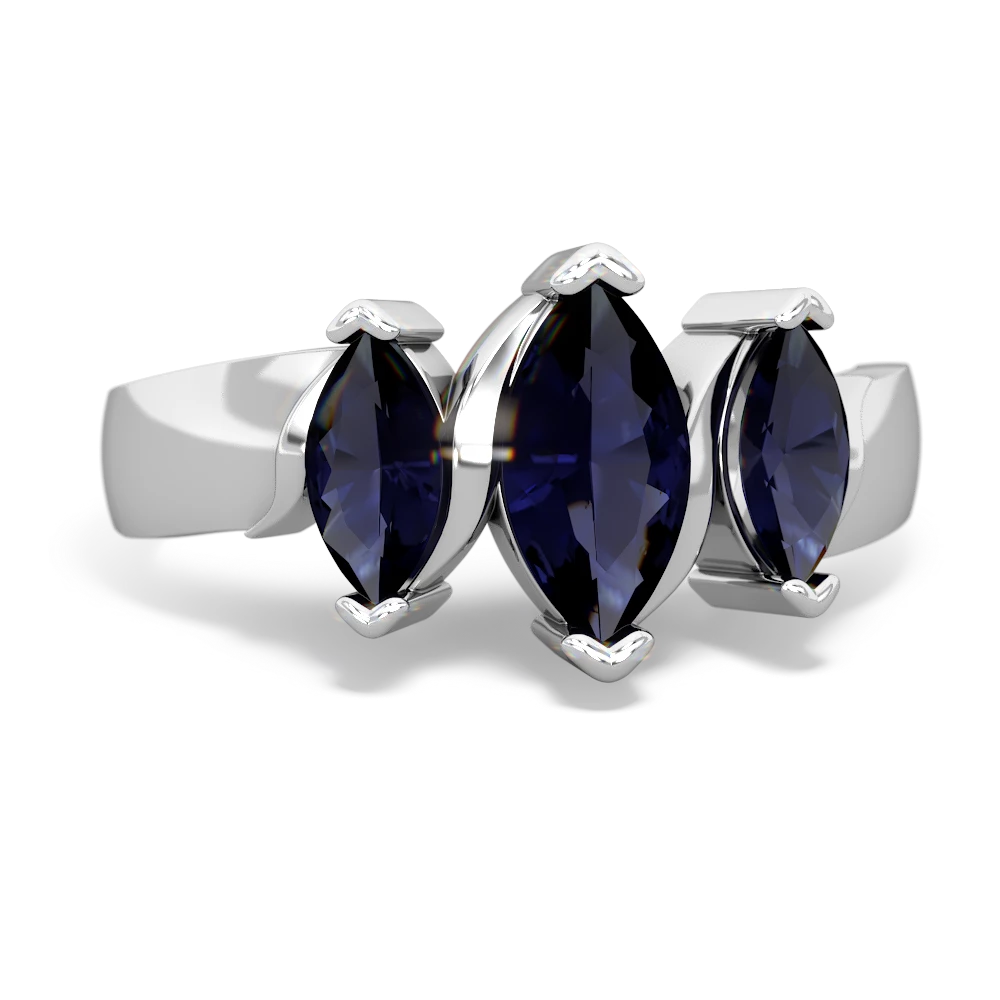 Tanzanite Three Peeks 14K White Gold ring R2433