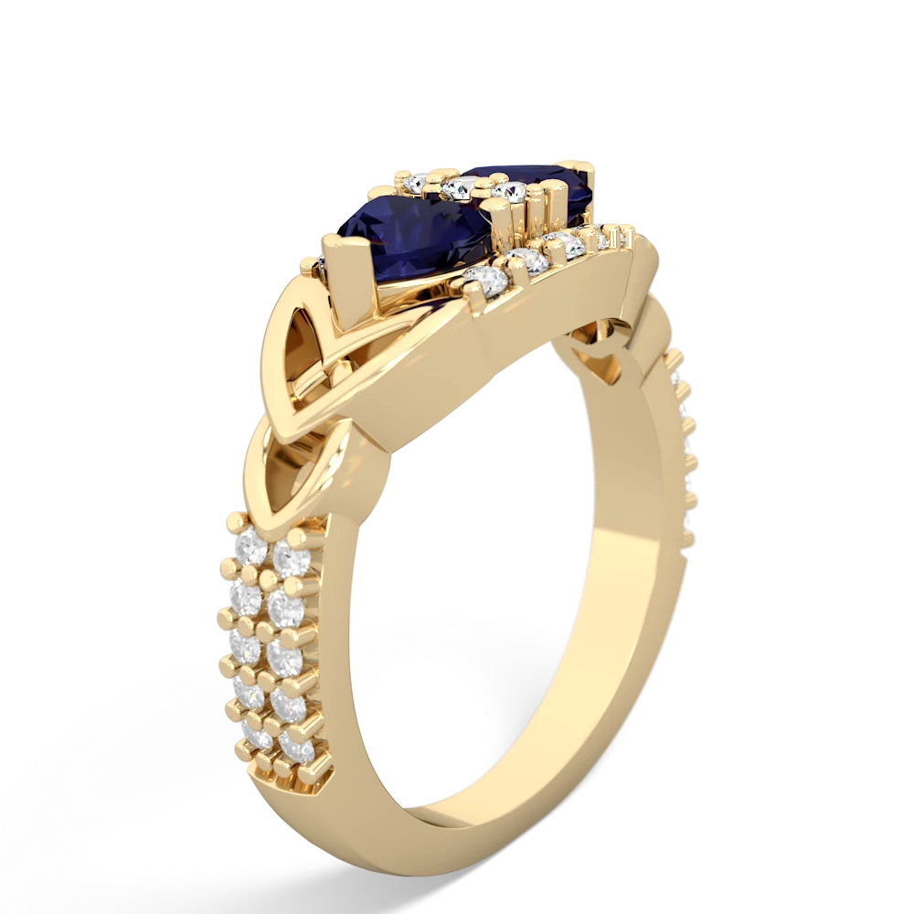 Sapphire Sparkling Celtic Knot 14K Yellow Gold ring R2645