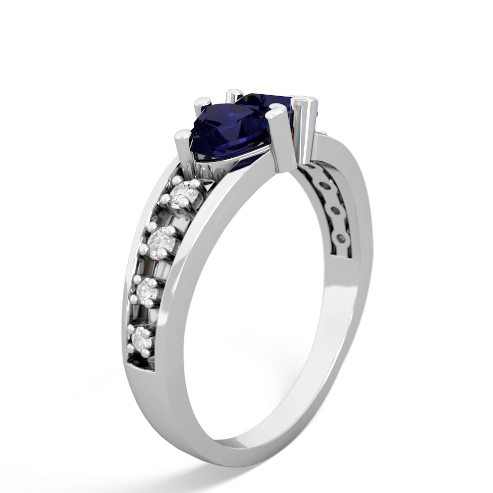 Sapphire Heart To Heart 14K White Gold ring R3342