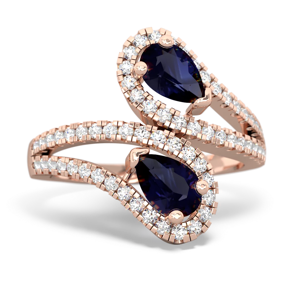 Sapphire Diamond Dazzler 14K Rose Gold ring R3000