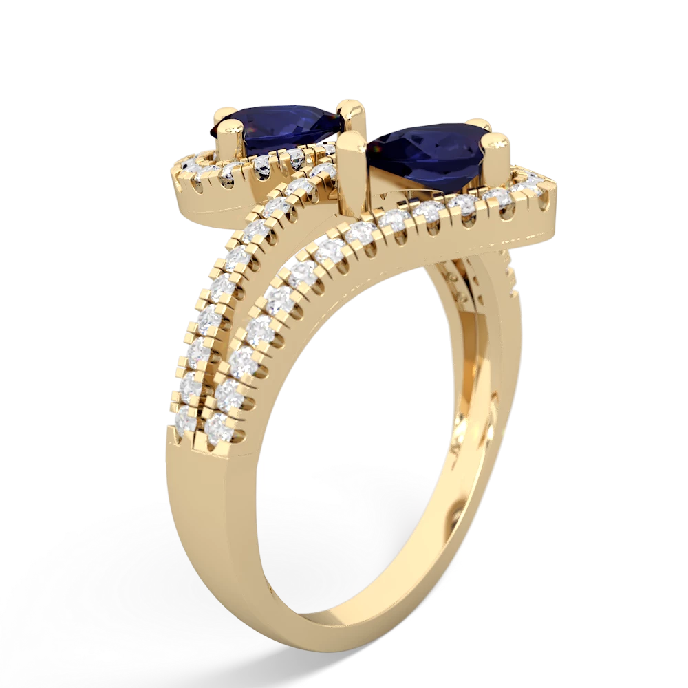 Sapphire Diamond Dazzler 14K Yellow Gold ring R3000