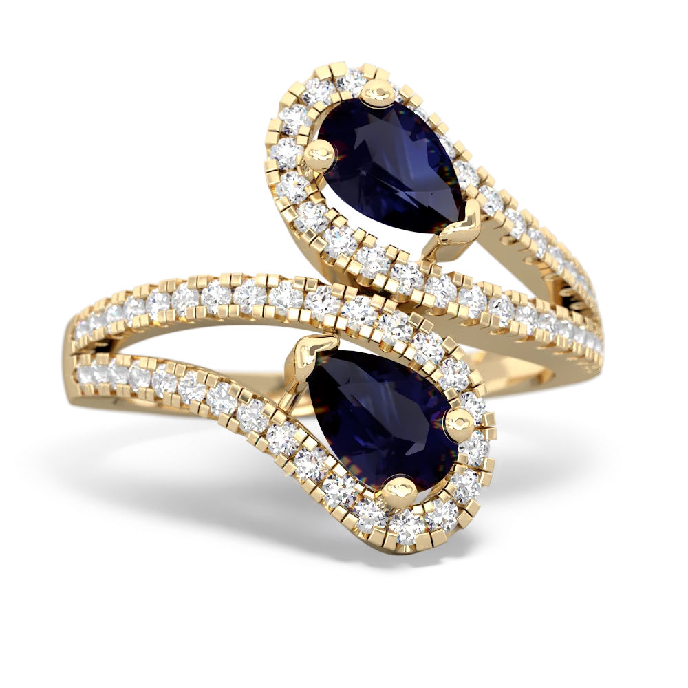 Sapphire Diamond Dazzler 14K Yellow Gold ring R3000