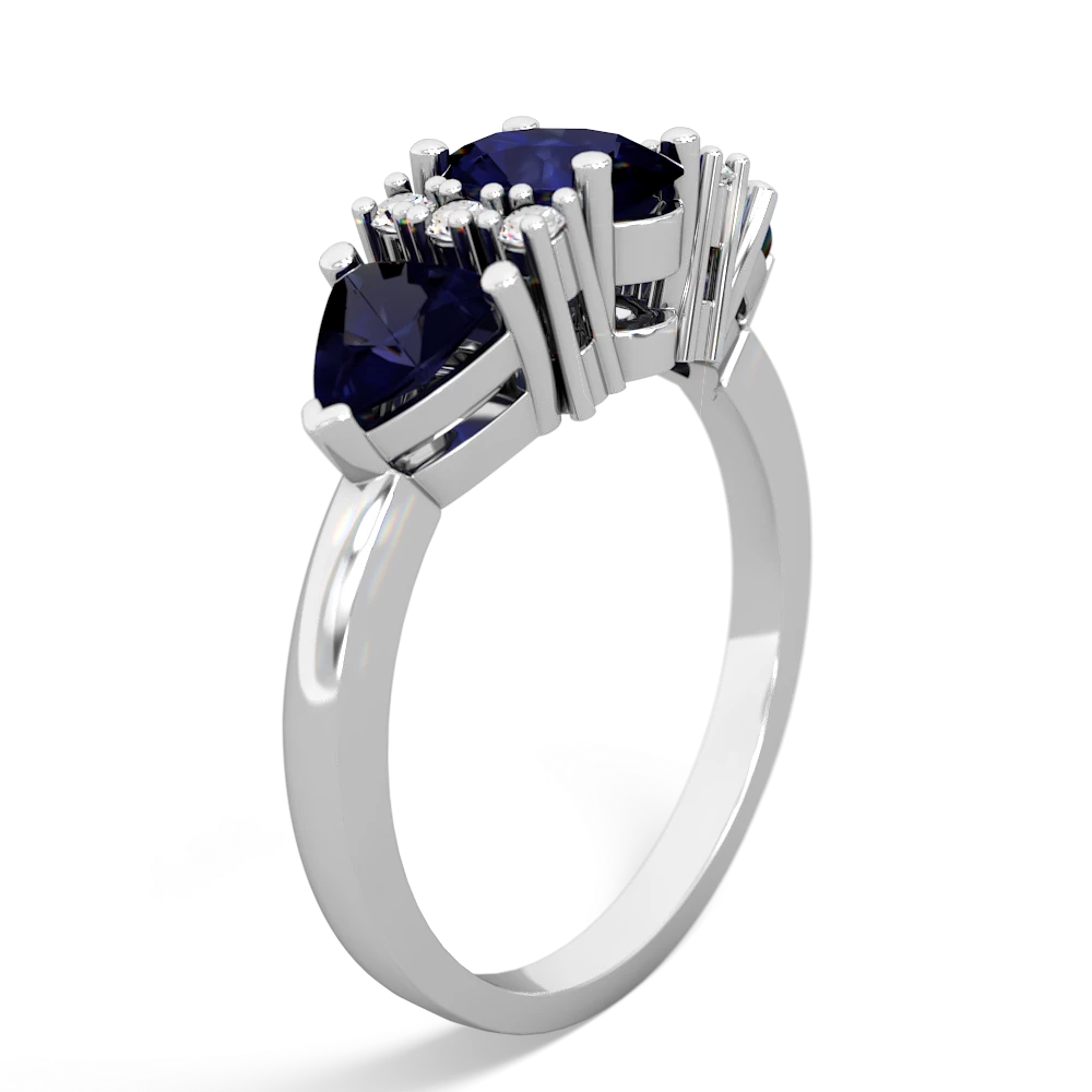 Amethyst Antique Style Three Stone 14K White Gold ring R2186