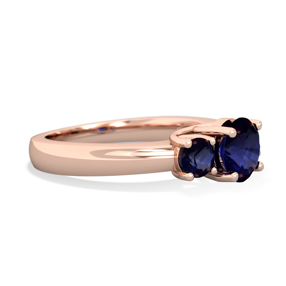 Pink Tourmaline Three Stone Round Trellis 14K Rose Gold ring R4018