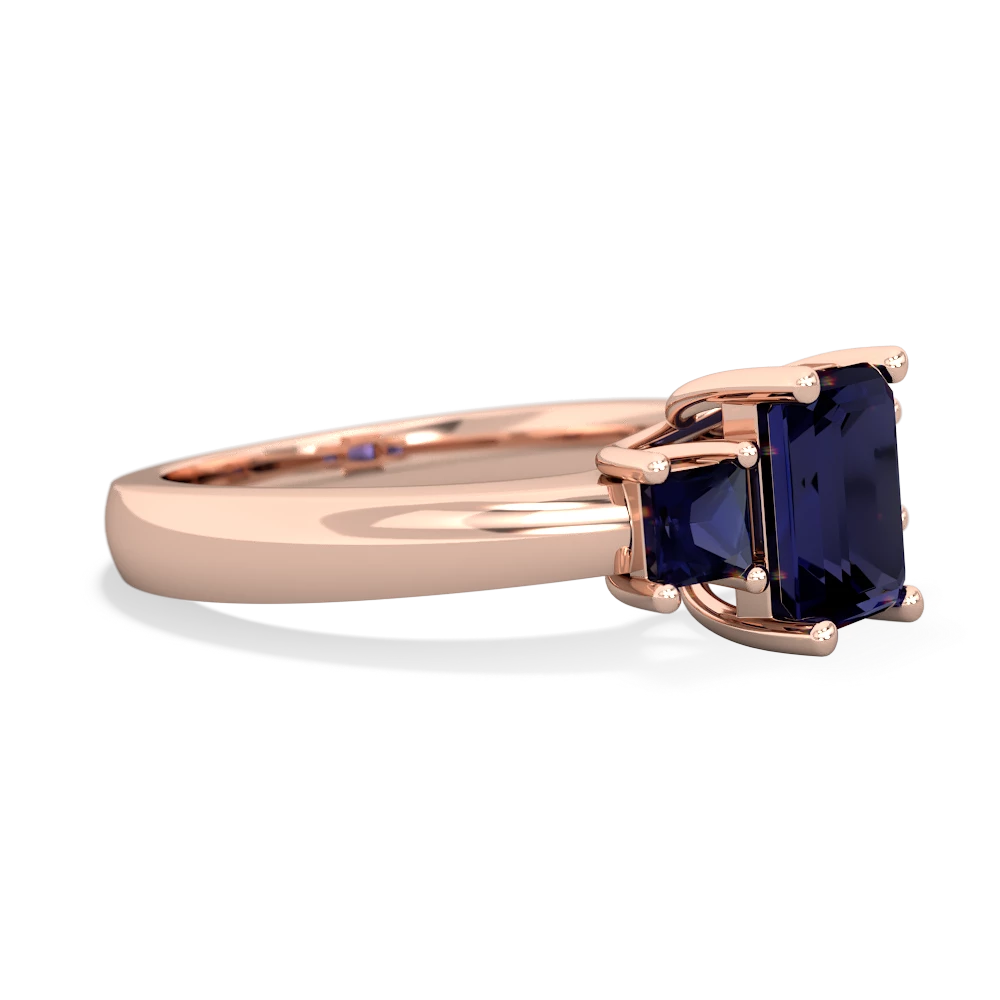 Opal Three Stone Emerald-Cut Trellis 14K Rose Gold ring R4021