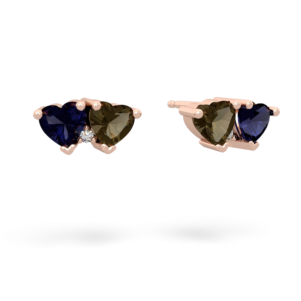 Sapphire Sweethearts 14K Rose Gold earrings E5260