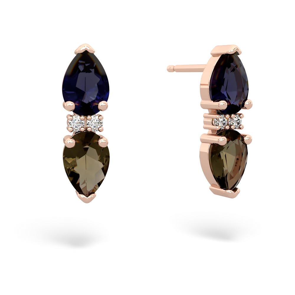 Sapphire Bowtie Drop 14K Rose Gold earrings E0865