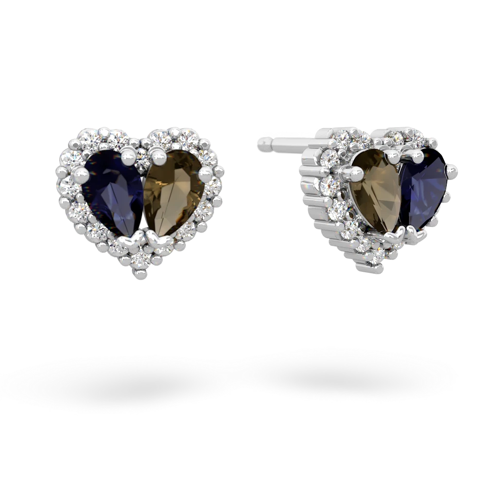 Sapphire Halo 14K White Gold earrings E7008