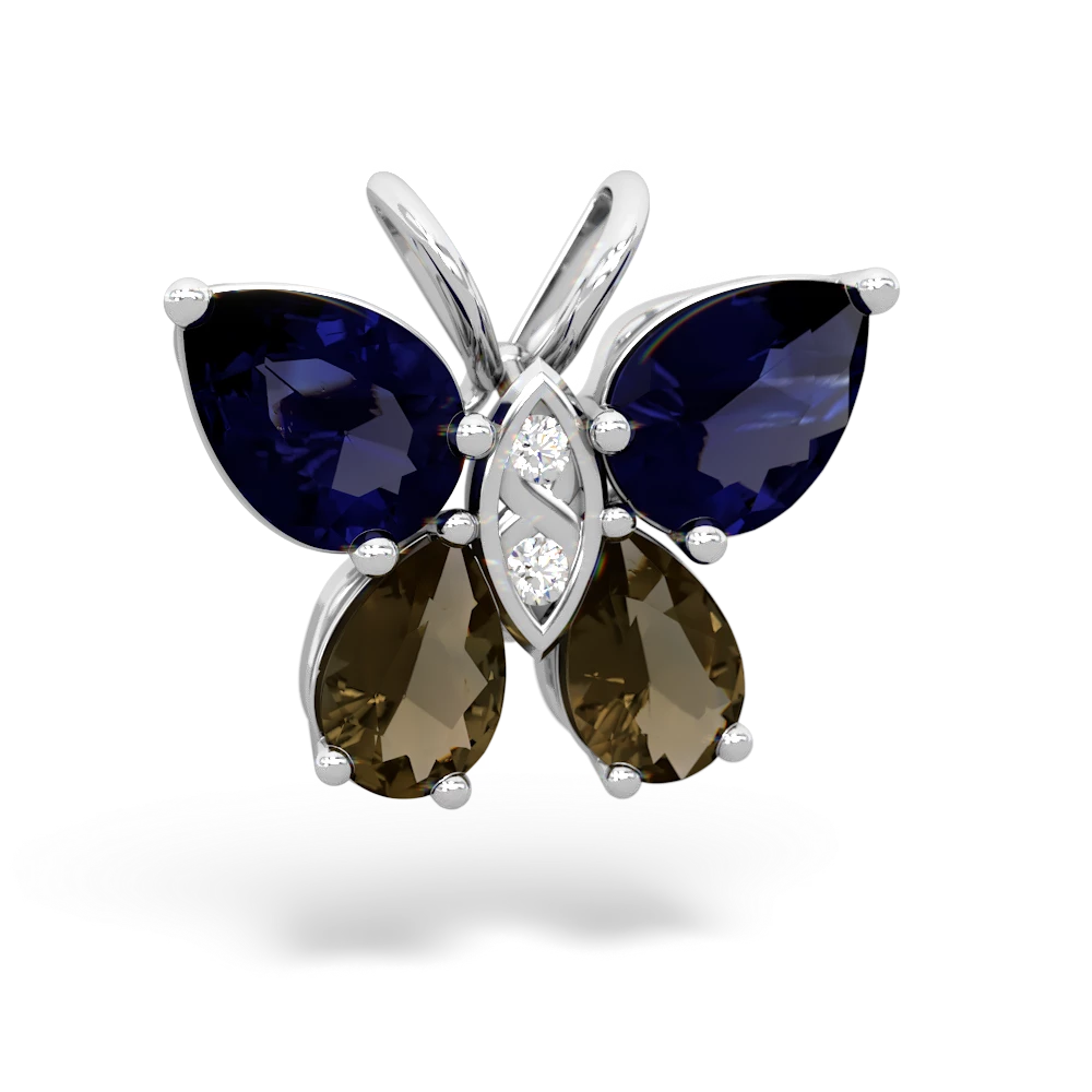 Sapphire Butterfly 14K White Gold pendant P2215