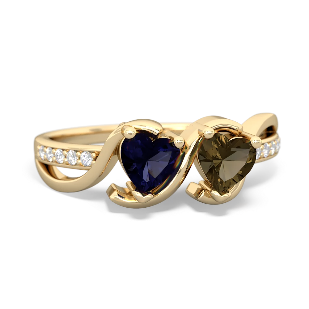 Sapphire Side By Side 14K Yellow Gold ring R3090